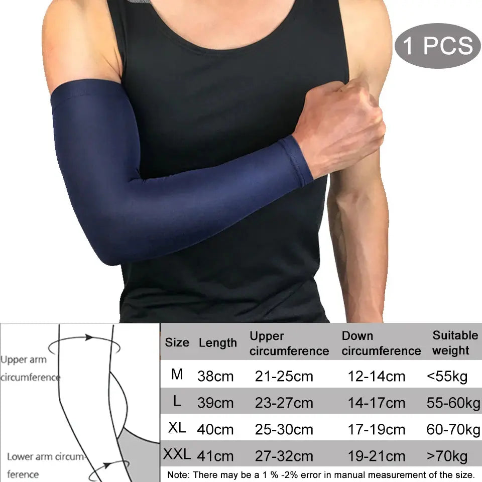 1 pezzo traspirante protezione UV ad asciugatura rapida maniche da braccio da corsa gomitiera da basket parabraccia fitness scaldamuscoli sportivi da ciclismo - My Hashtag Shop