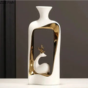 Vaso in ceramica di cervo Vaso di fiori secchi Vasi decorativi Fiori artificiali Ornamenti da tavolo Decorazione Artigianato Vasi idroponici HASHTAG