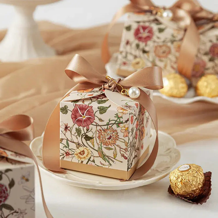 New Mori Series Hand-painted Plant With Ribbon Wedding  Box 20/50pcs Liebe - Making Life Easier