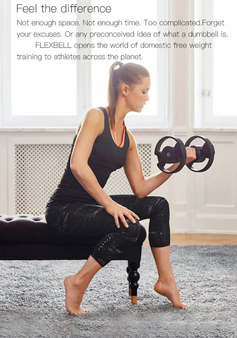 Set manubri rotondi regolabili, seconda generazione, aumento 2 kg, 24 kg, 36 kg, fitness, appena aggiornato - My Hashtag Shop