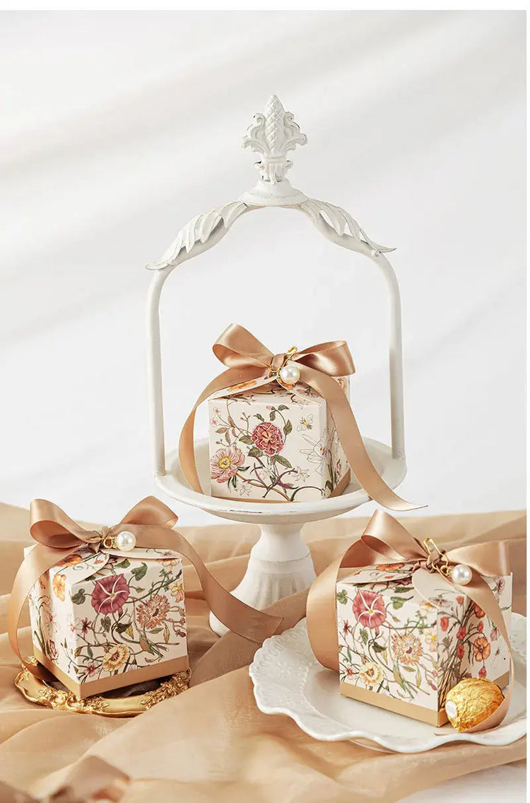 New Mori Series Hand-painted Plant With Ribbon Wedding  Box 20/50pcs Liebe - Making Life Easier