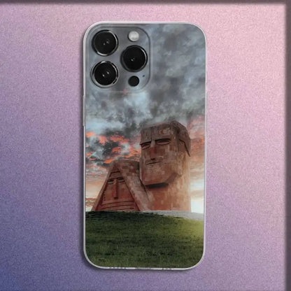 Custodia per telefono armeno Dedo Babo A-Artsakh per iPhone 16,15,14,13,12,11 Plus,Pro,Max,XR,XS,Plus,E,Mini Cover trasparente - My Hashtag Shop
