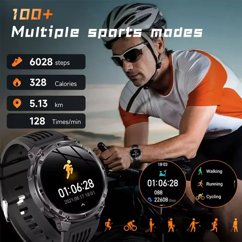 Nuovo T-REX3 Ultra 1100mAh Batteria SmartWatch 10ATM GPS impermeabile Bussola Torcia 1.7 "AMOLED HD Chiamata Sport Smart Watch da uomo - My Hashtag Shop