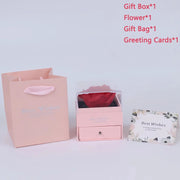 Holiday Gifts for Women Eternal Red Rose with Heart Necklace Flower Lipstick Gift for Mom Girlfriend Birthday from Daughter Sons HASHTAG