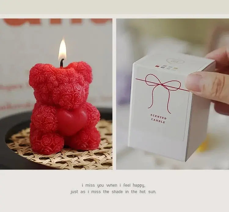Bear Candle Romantic Cute Soy Wax Aromatherapy Small Scented Liebe - Making Life Easier