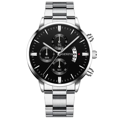 Orologio da uomo in acciaio inossidabile alla moda Orologio da polso al quarzo con calendario di lusso Orologi da uomo d&