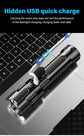 Torce a LED ad alta potenza Torcia tattica da 2000LM con luce display Ricarica USB Lanterna con zoom di emergenza per pesca da campeggio - My Hashtag Shop