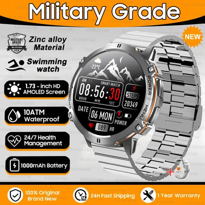 Smartwatch militare GPS AMOLED 1100mAh impermeabile 10ATM