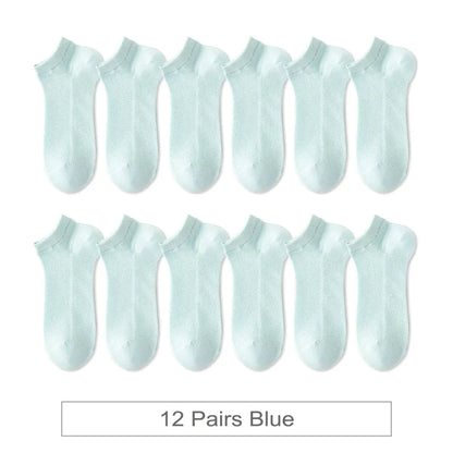 Woman Cotton Socks Short Thin Mesh Breathable Liebe - Making Life Easier