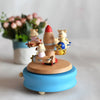 Christmas Gifts Wholesale Logo Engraved Mechanical Wind-Up Carousel Rotating Ballerina Wooden Music Box for Gift HASHTAG