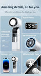 Ventilatore portatile portatile Vento forte 199 Velocità del vento Display digitale a LED Turbo regolabile Palmare esterno portatile 4000mAh