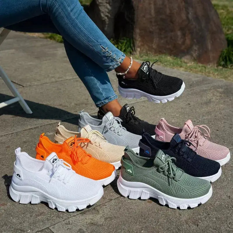 Spring Knitted Shoes Lightweight Breathable Comfort Non-Slip Casual Flat Sole Liebe - Making Life Easier