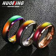 Anello intelligente Anello per l'umore in acciaio al titanio Anelli che cambiano colore Emozione Sensazione della temperatura per donne Uomini Coppie Anelli Gioielli di moda HASHTAG