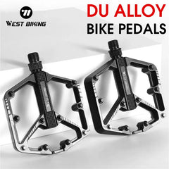 WEST BIKING DU Cuscinetto Pedale per bicicletta Pedale da ciclismo antiscivolo Pedale per bici da strada MTB ultraleggero in lega di alluminio Accessori per bici HASHTAG