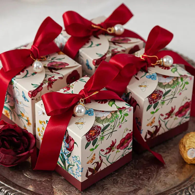 New Mori Series Hand-painted Plant With Ribbon Wedding  Box 20/50pcs Liebe - Making Life Easier