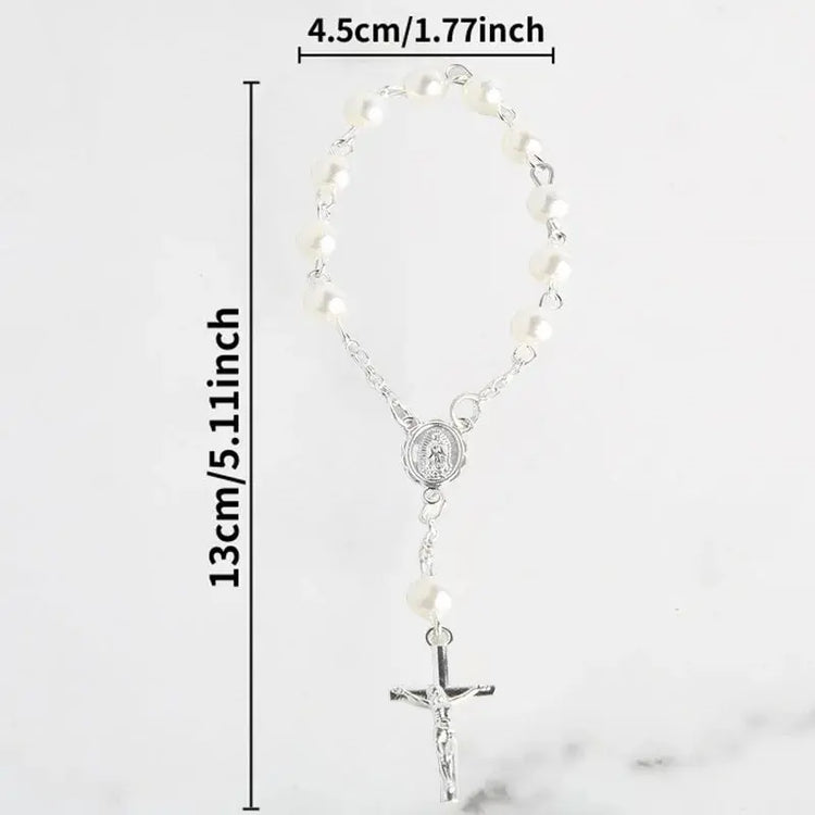 Baptism Catholic Communion 10/20pcs Rosary Bracelet Bead for Baptism Favors. - HASHTAG
