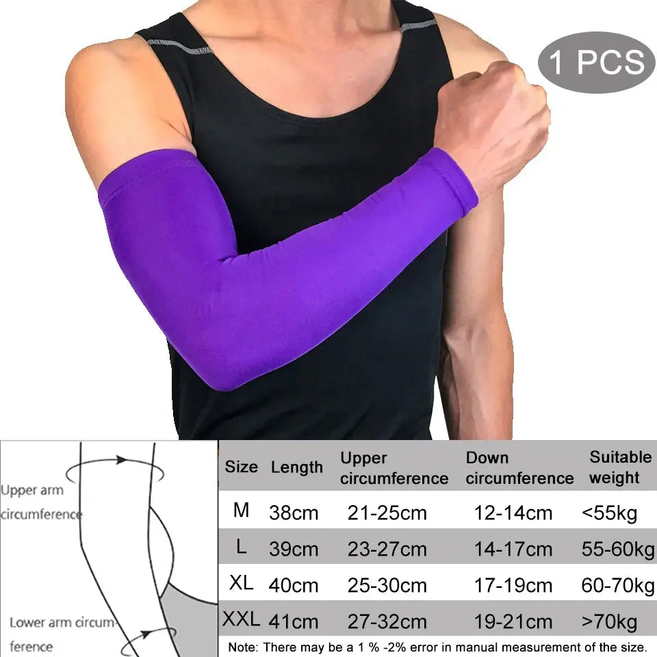 1 pezzo traspirante protezione UV ad asciugatura rapida maniche da braccio da corsa gomitiera da basket parabraccia fitness scaldamuscoli sportivi da ciclismo - My Hashtag Shop