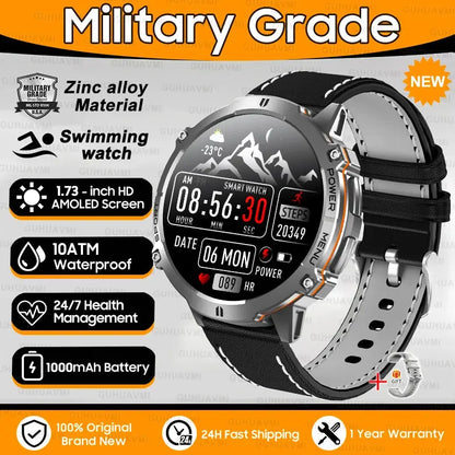 Smartwatch militare GPS AMOLED 1100mAh impermeabile 10ATM