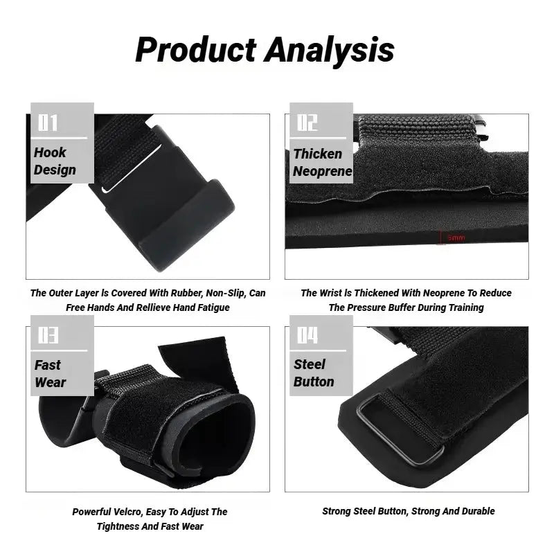 2 pezzi antiscivolo gancio per sollevamento pesi coppia di cinghie sollevamento pesi stacco mento pull up e esercizio fitness gancio allenamento - My Hashtag Shop