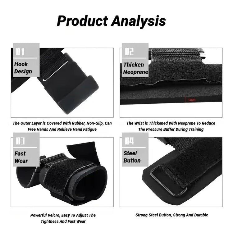 2 pezzi antiscivolo gancio per sollevamento pesi coppia di cinghie sollevamento pesi stacco mento pull up e esercizio fitness gancio allenamento - My Hashtag Shop