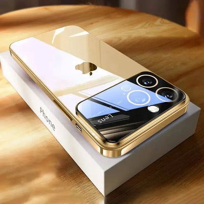 Custodia protettiva per fotocamera con obiettivo in vetro duro trasparente per PC con placcatura di lusso per iPhone 15 13 11 12 14 Pro Max Copertura completa per paraurti trasparente - My Hashtag Shop