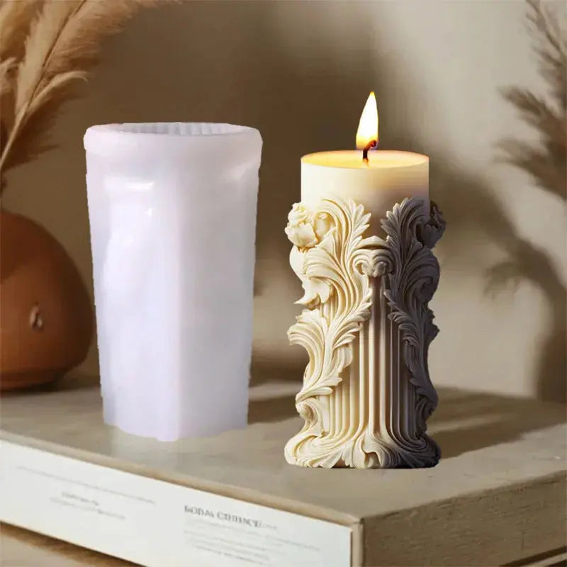 Silicone Mold Flower Lavender Gypsum Cylindrical Candle Making Liebe - Making Life Easier