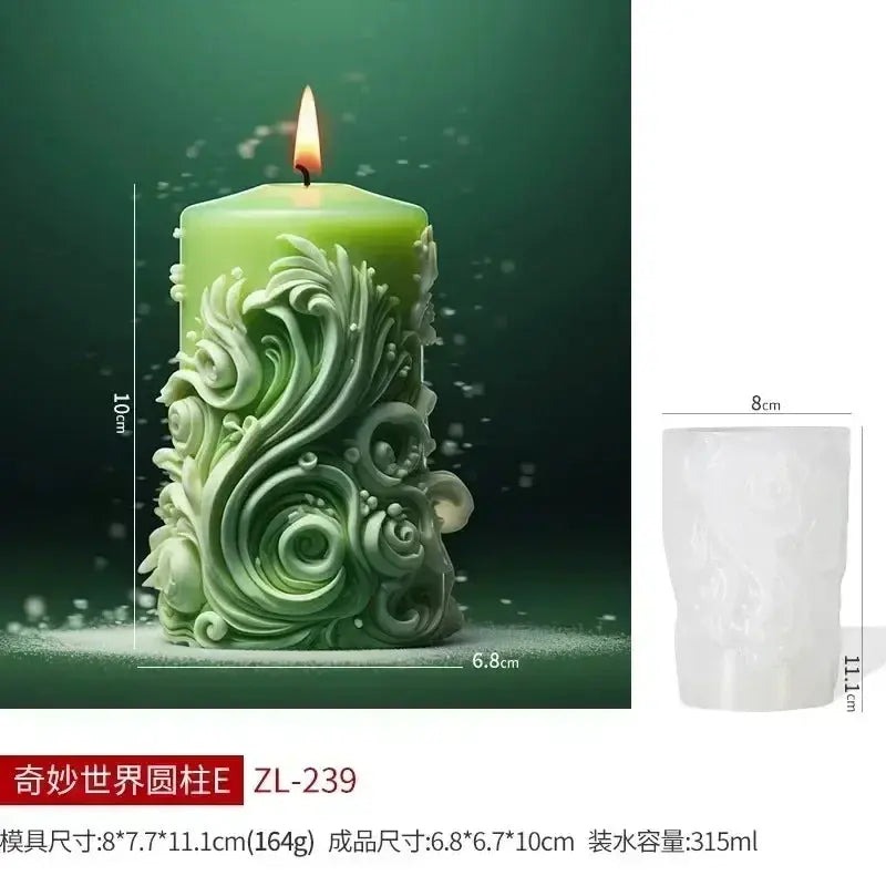 Silicone Mold Flower Lavender Gypsum Cylindrical Candle Making Liebe - Making Life Easier