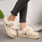 Thick Bottom Furry Clogs Women 2025 Winter Metal Buckle Waterproof Eva Plush Slippers Liebe - Making Life Easier