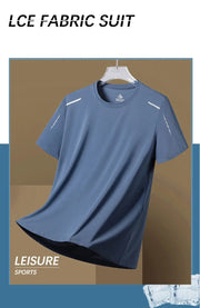 CHRLCK T-shirt da corsa ad asciugatura rapida da uomo T-shirt da pesca da escursionismo traspirante Morbida elasticità Sport all'aria aperta Camicia corta estiva HASHTAG