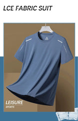 CHRLCK T-shirt da corsa ad asciugatura rapida da uomo T-shirt da pesca da escursionismo traspirante Morbida elasticità Sport all'aria aperta Camicia corta estiva HASHTAG