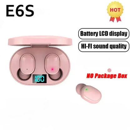 Auricolari Bluetooth wireless E6S Auricolare Bluetooth TWS Auricolari wireless Auricolari con cancellazione del rumore con cuffie con microfono - My Hashtag Shop