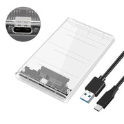 Custodia per HDD trasparente Custodia per HDD SSD da 2,5 pollici SATA a USB Tipo-C Adattatore Scatola per disco rigido esterno portatile Senza attrezzi HASHTAG