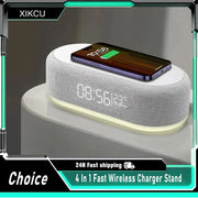 Caricabatterie wireless Supporto per telefono 15W Dock di ricarica rapida Allarme Lampada da camera Luce notturna Orologio da tavolo Termometro per temperatura HASHTAG