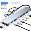 Hub USB C Hub USB 3.0, prolunga USB 7 in 1 in alluminio, splitter USB con USB 3.0, 4 porte USB 2.0 e 2 USB C Distributore USB HASHTAG