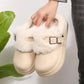 Thick Bottom Furry Clogs Women 2025 Winter Metal Buckle Waterproof Eva Plush Slippers Liebe - Making Life Easier