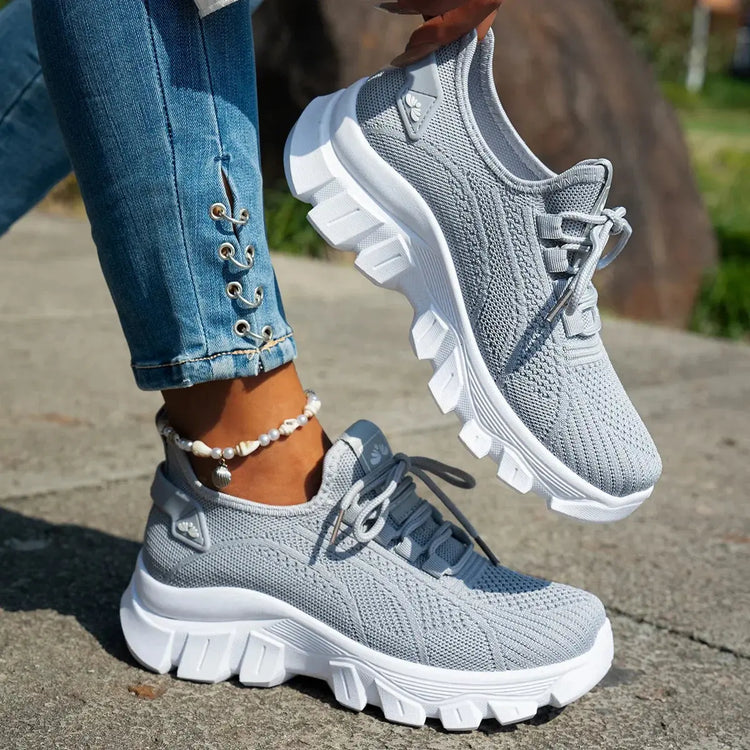 Spring Knitted Shoes Lightweight Breathable Comfort Non-Slip Casual Flat Sole Liebe - Making Life Easier