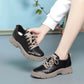 Soft Leather Sneaker Trekking Footwear Thick-soled Lace-up Liebe - Making Life Easier