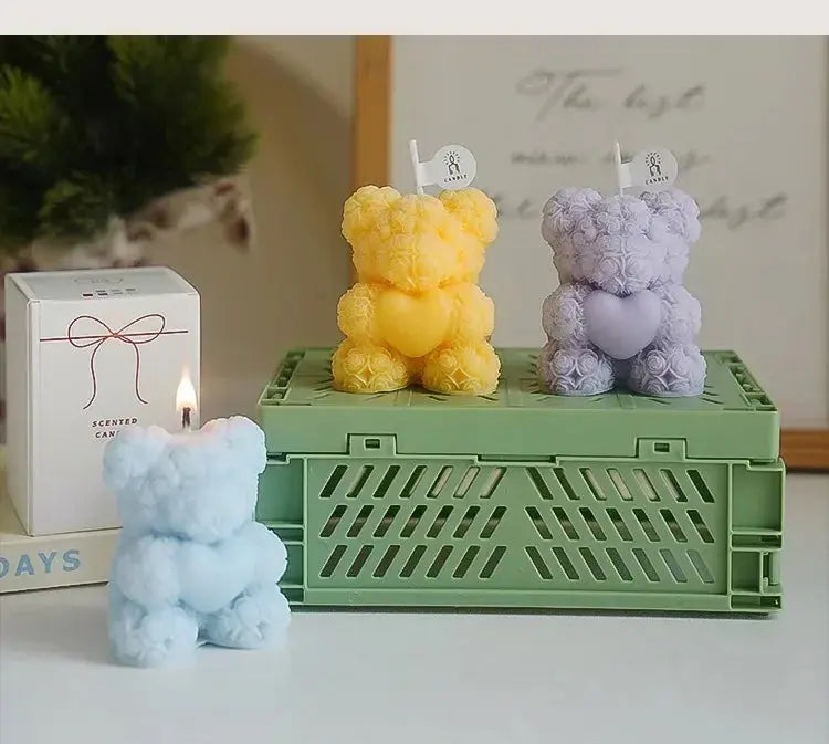 Bear Candle Romantic Cute Soy Wax Aromatherapy Small Scented Liebe - Making Life Easier