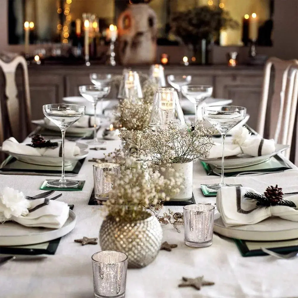 Mercury Glass Tealight Candle Holders - HASHTAG