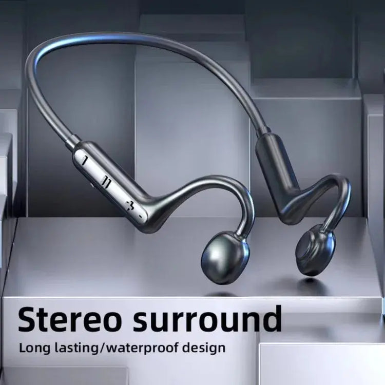 cuffia sportiva a conduzione ossea reale Auricolare wireless Auricolare compatibile Bluetooth Vivavoce con microfono per la corsa - My Hashtag Shop