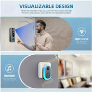 Campanello video intelligente wireless, con riconoscimento umano, visione notturna a infrarossi, installazione semplice, utilizzato per il monitoraggio domestico HASHTAG
