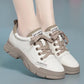 Soft Leather Sneaker Trekking Footwear Thick-soled Lace-up Liebe - Making Life Easier