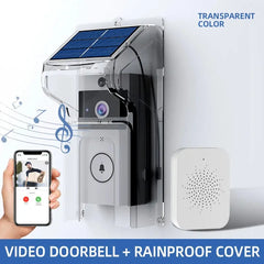 Campanello video intelligente con ricarica solare, telecamera HD wireless, copertura antipioggia impermeabile, audio bidirezionale, monitoraggio mobile in tempo reale HASHTAG