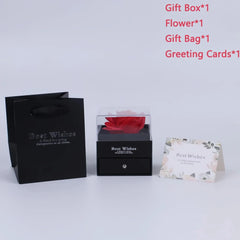 Holiday Gifts for Women Eternal Red Rose with Heart Necklace Flower Lipstick Gift for Mom Girlfriend Birthday from Daughter Sons HASHTAG