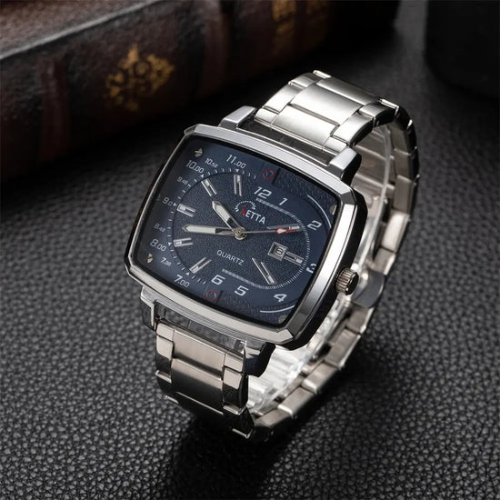 orologi da lavoro per il tempo libero per uomo Funzione calendario luce notturna Quadrante quadrato Orologio al quarzo da uomo impermeabile reloj hombre