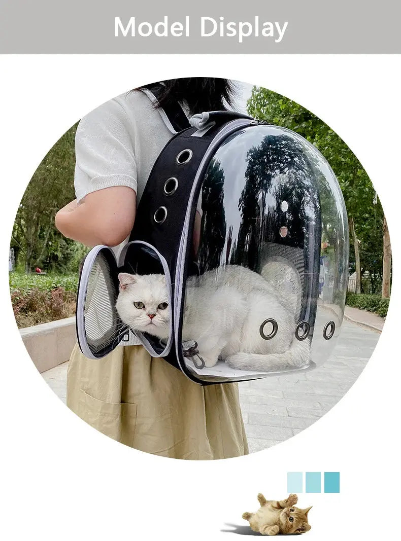 Borsa da trasporto per gatti per animali domestici Zaini spaziali per animali domestici Zaino trasparente portatile traspirante Borse per capsule spaziale per trasporto di cuccioli di cane - My Hashtag Shop