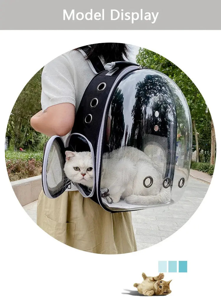 Borsa da trasporto per gatti per animali domestici Zaini spaziali per animali domestici Zaino trasparente portatile traspirante Borse per capsule spaziale per trasporto di cuccioli di cane - My Hashtag Shop