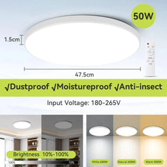 Plafoniera a LED intelligente con telecomando Plafoniere dimmerabili a 3 colori Lampade a pannello ultrasottili Lampada da soffitto per cucina camera da letto HASHTAG