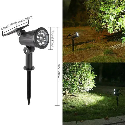 Luci solari paesaggistiche Faretto da parete interrato regolabile a 9 LED Illuminazione esterna impermeabile IP65 per percorso da giardino 1-4 pezzi