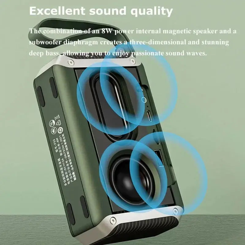 Display a LED da 4,3 pollici Radio Altoparlante Bluetooth senza fili Radio FM portatile Slot per scheda TF Lettore musicale MP4 Video Boom Box - My Hashtag Shop
